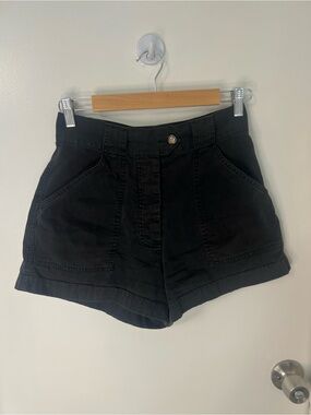 Vintage Ann Taylor LOFT High-Waist Black Casual Utility Cargo Shorts Mom Shorts